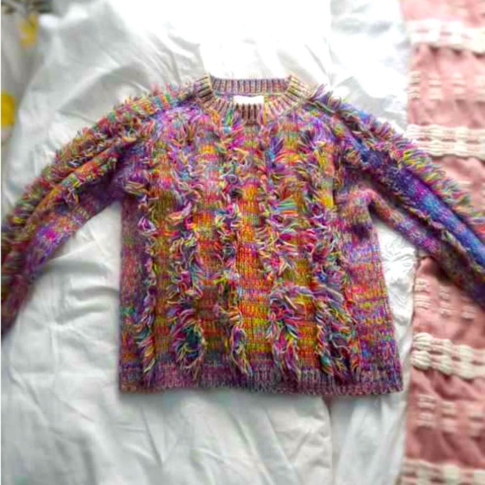 Stella McCartney Kids shag pullover sweater, size 10, multi